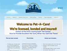 Tablet Screenshot of pet-a-careservices.com